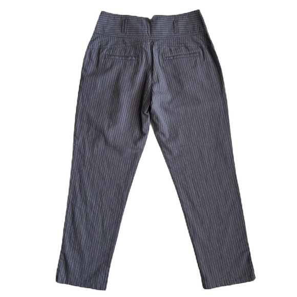 NWOT Sundance Women’s Blue Gray Striped Pleated Amelia Trouser Pants Size 6P - Picture 2 of 11